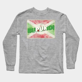 Burundi Vintage style retro souvenir Long Sleeve T-Shirt